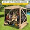 Costway 6.7 FT x 6.7 FT 4-Panel Pop up Camping Gazebo Quick-Set with 2 Sunshade Cloths Coffee/Green
